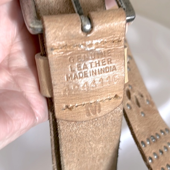 Calvin Klein Vintage Studded 90s Belt Rodeo Leather Cowgirl Tan Boho Medium main image 7